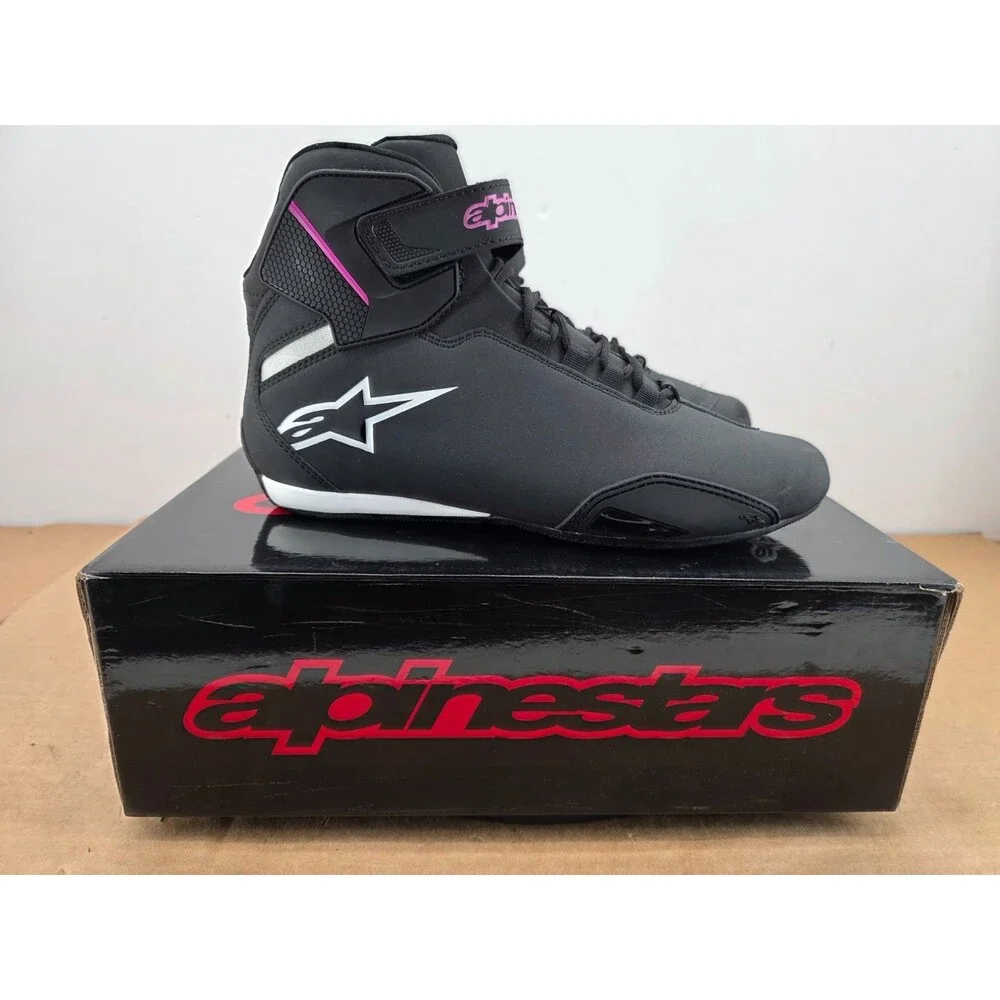 Alpinestars Stella Sektor Womens Gently Worn Shoes Blk/Fuschia Ladies Size 10